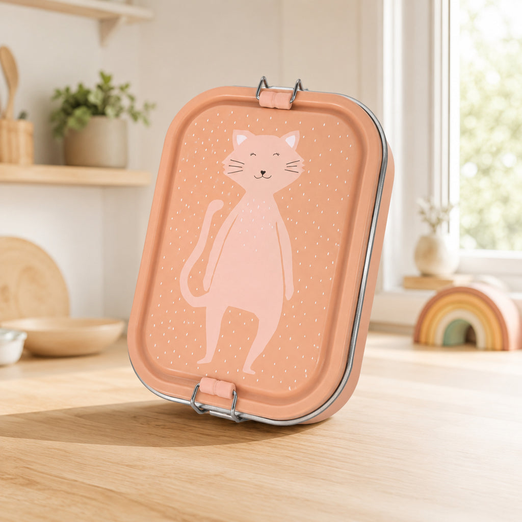 Große Edelstahl-Brotdose Mrs. Cat – Premium Produktansicht