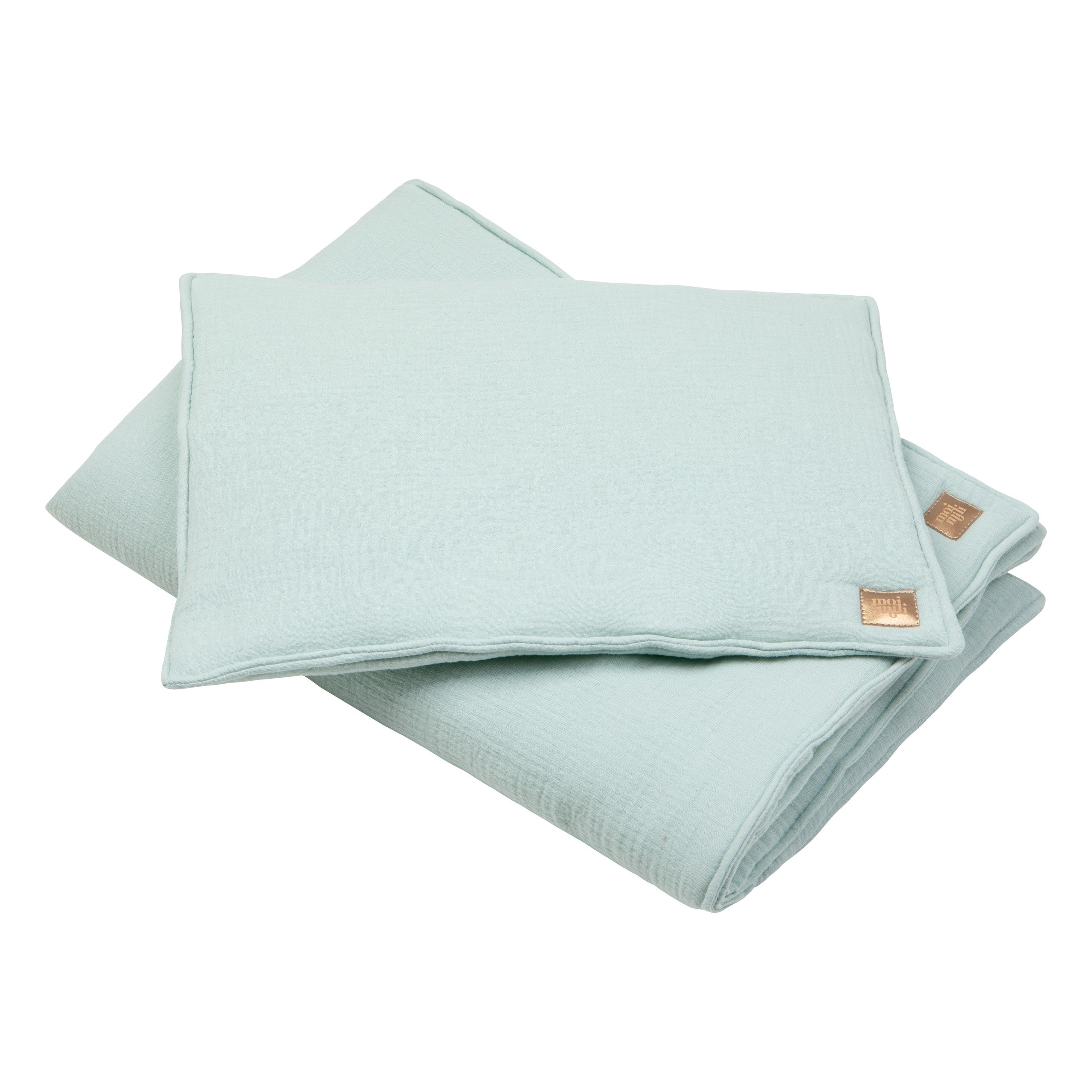 Musselin-Babydecke mit Kissen Mint – Ansicht 2 | Elena Home Living