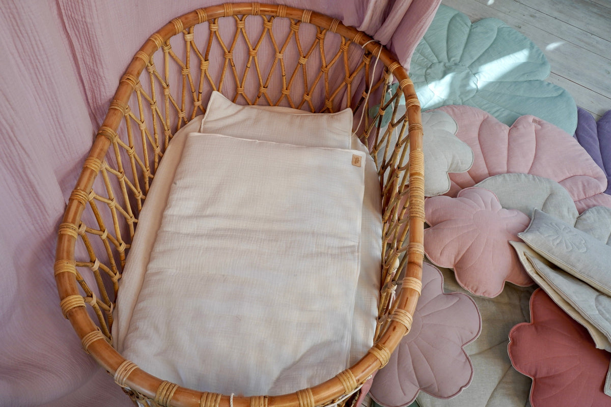 Musselin-Babydecke mit Kissen Creme – Ansicht 4 | Elena Home Living