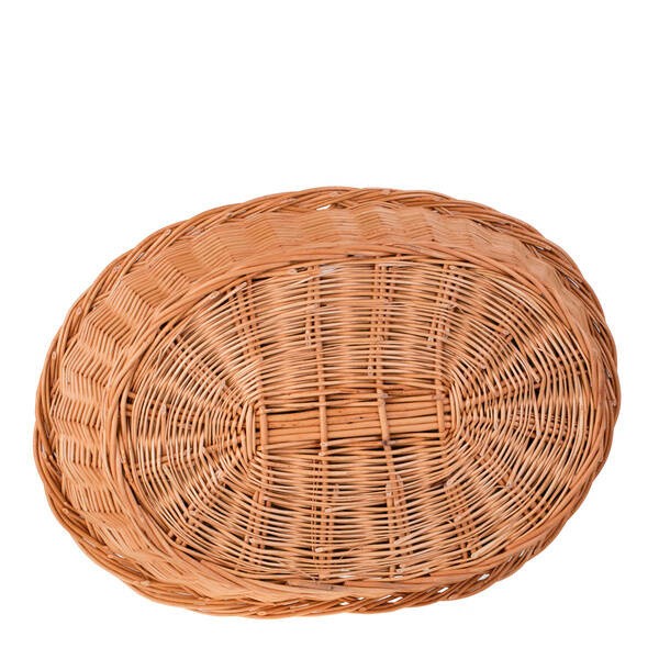 Enovia Natural Wicker Dog Bed With Grey Cushion, 75x57 cm