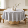 Runde Tischdecke Nord 1 – Premium Hauptbild im eleganten Esszimmer
