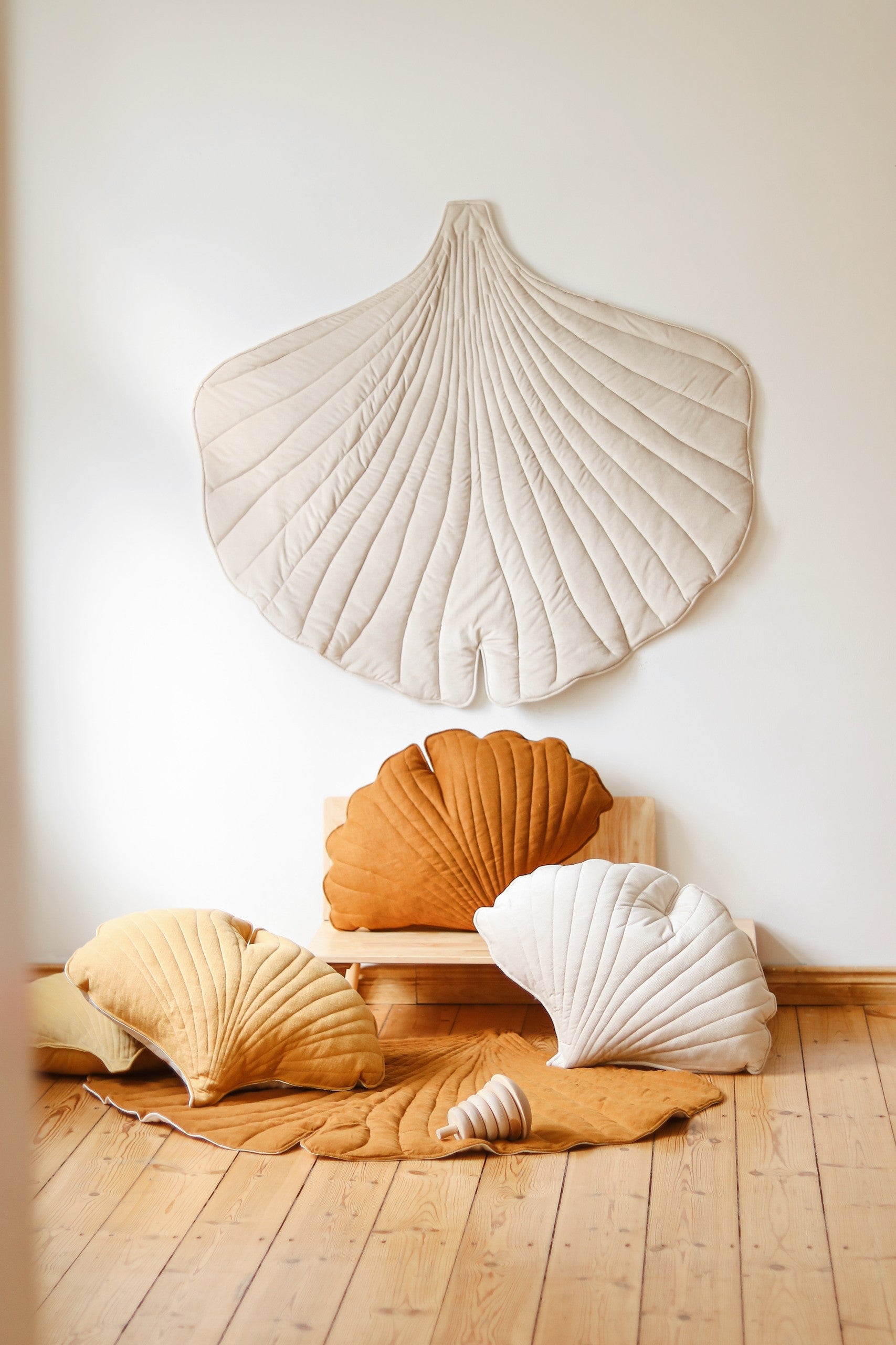 Ginkgo-Spielmatte Bio-Baumwolle Creme – Ansicht 4 | Elena Home Living