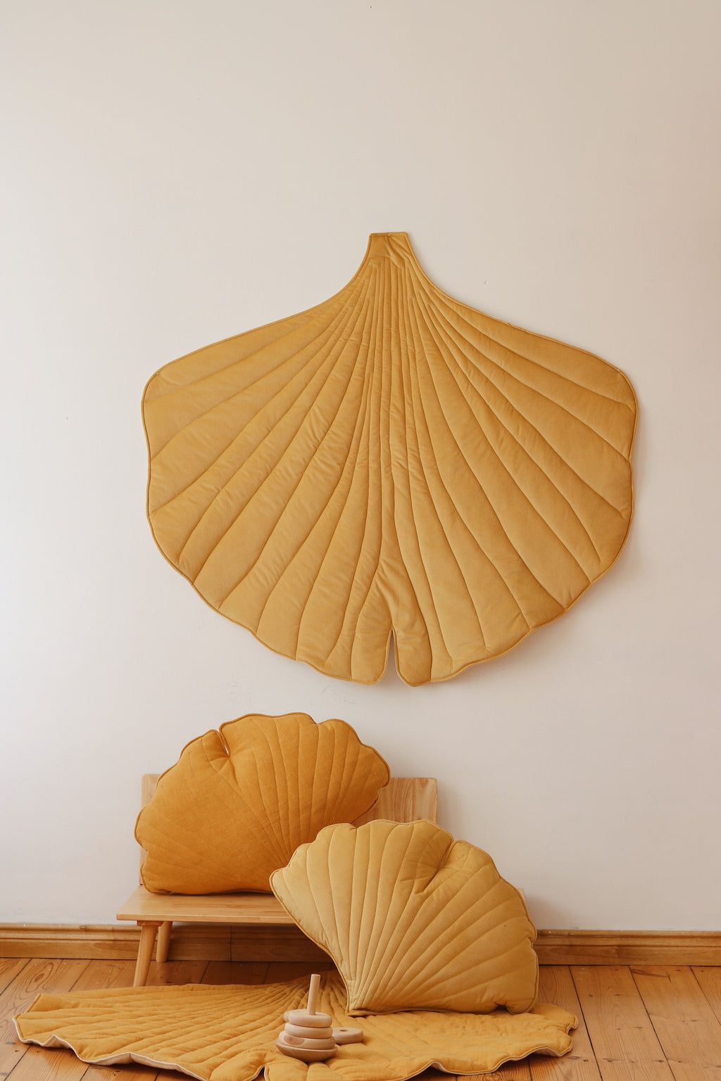 Ginkgo-Spielmatte Bio-Baumwolle Gelb – Ansicht 7 | Elena Home Living