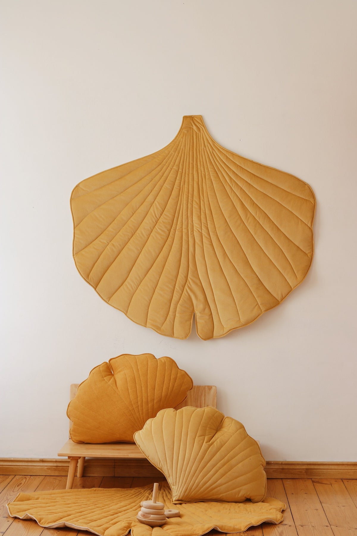 Ginkgo-Spielmatte Bio-Baumwolle Gelb – Ansicht 7 | Elena Home Living