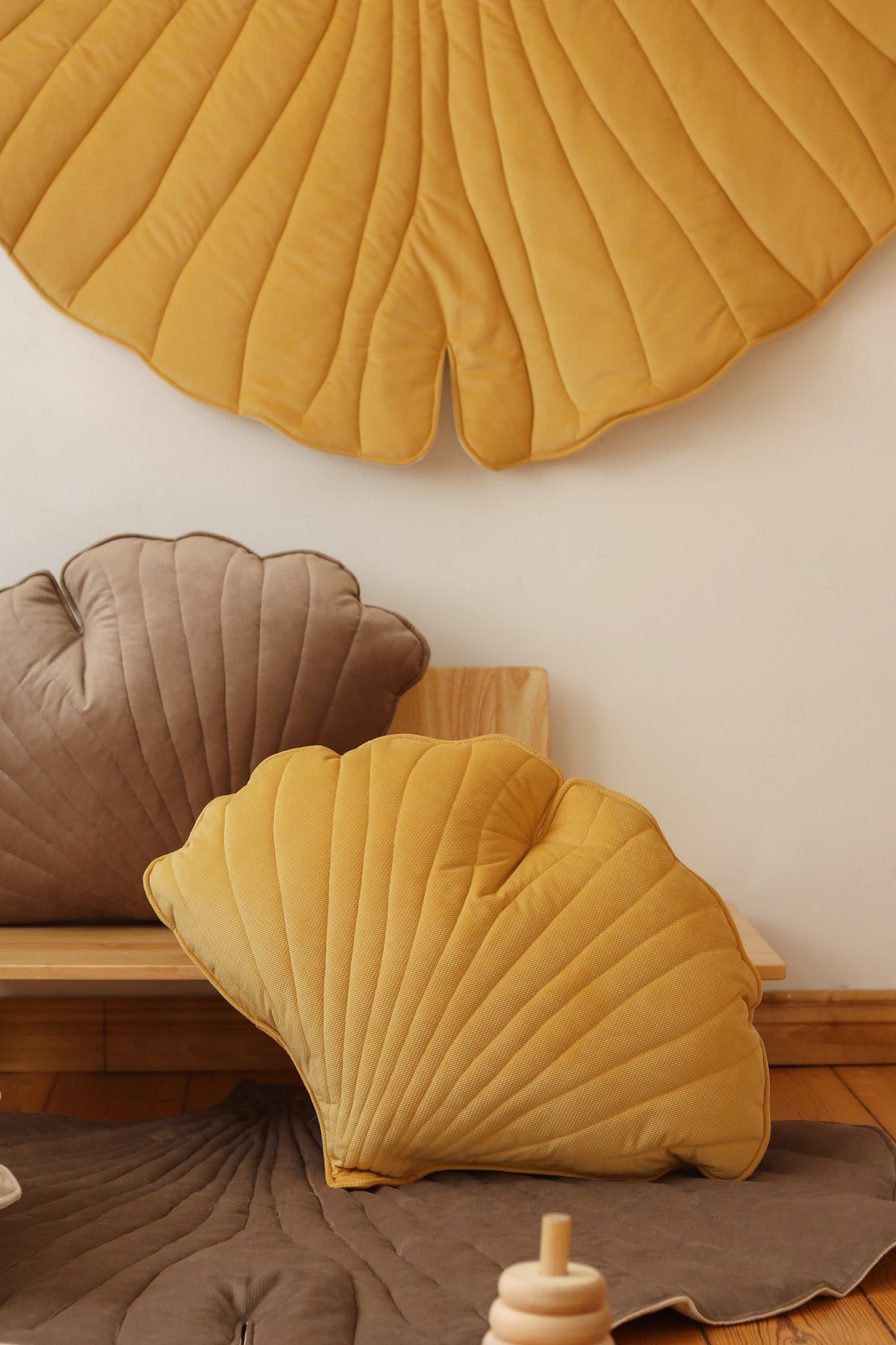 Ginkgo-Spielmatte Bio-Baumwolle Gelb – Ansicht 6 | Elena Home Living