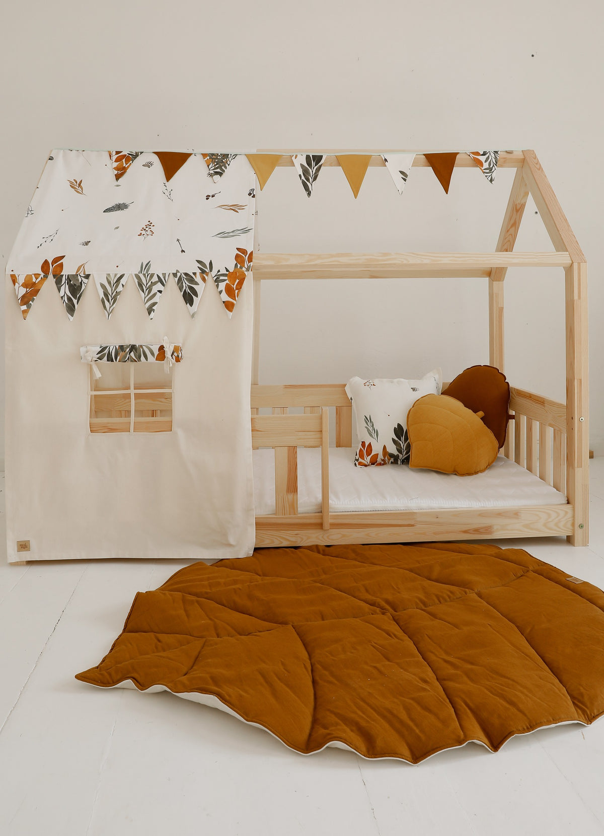 Blatt-Spielmatte Bio-Baumwolle Karamell – Ansicht 10 | Elena Home Living