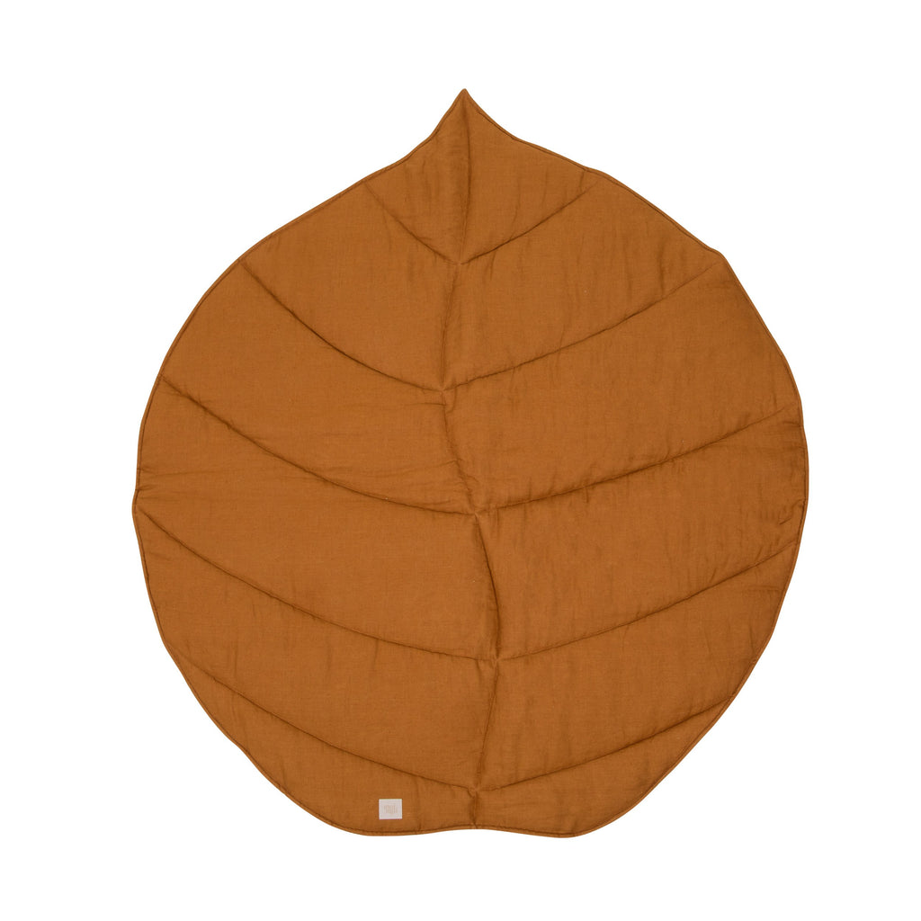 Blatt-Spielmatte Bio-Baumwolle Karamell – Ansicht 1 | Elena Home Living