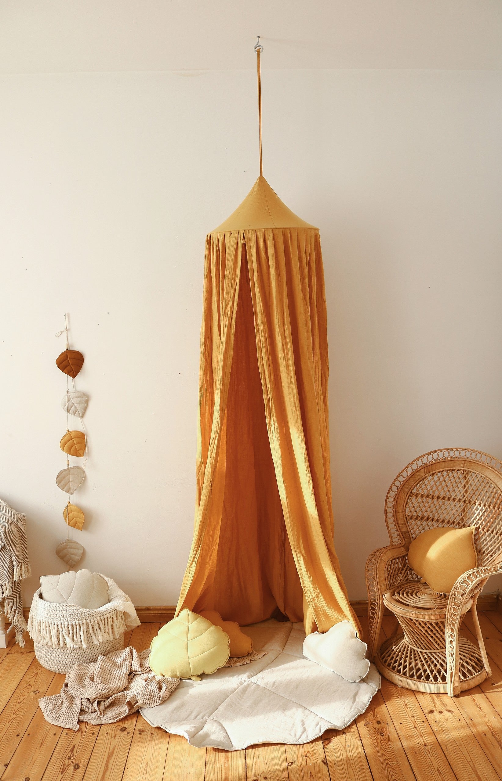 Blatt-Spielmatte Bio-Baumwolle Sand – Ansicht 11 | Elena Home Living