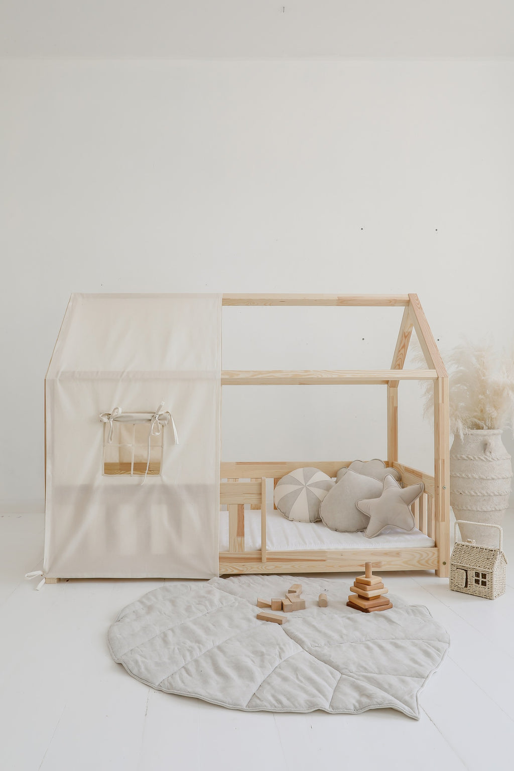 Blatt-Spielmatte Bio-Baumwolle Sand – Ansicht 7 | Elena Home Living