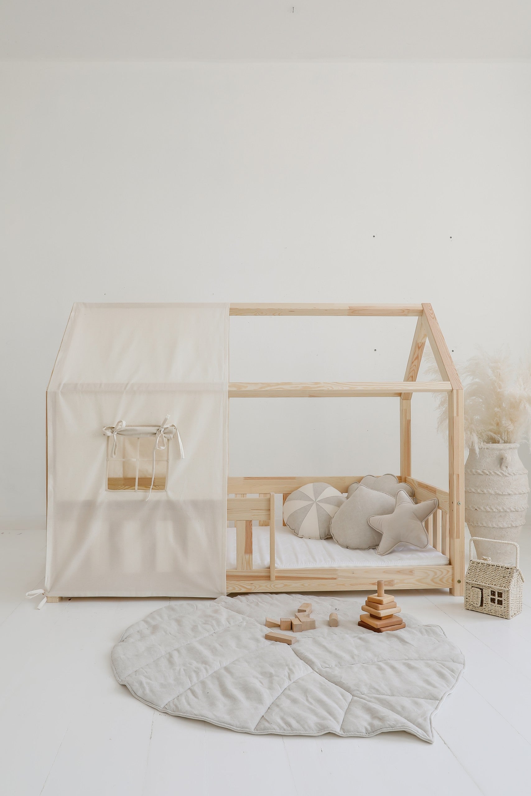 Blatt-Spielmatte Bio-Baumwolle Sand – Ansicht 7 | Elena Home Living