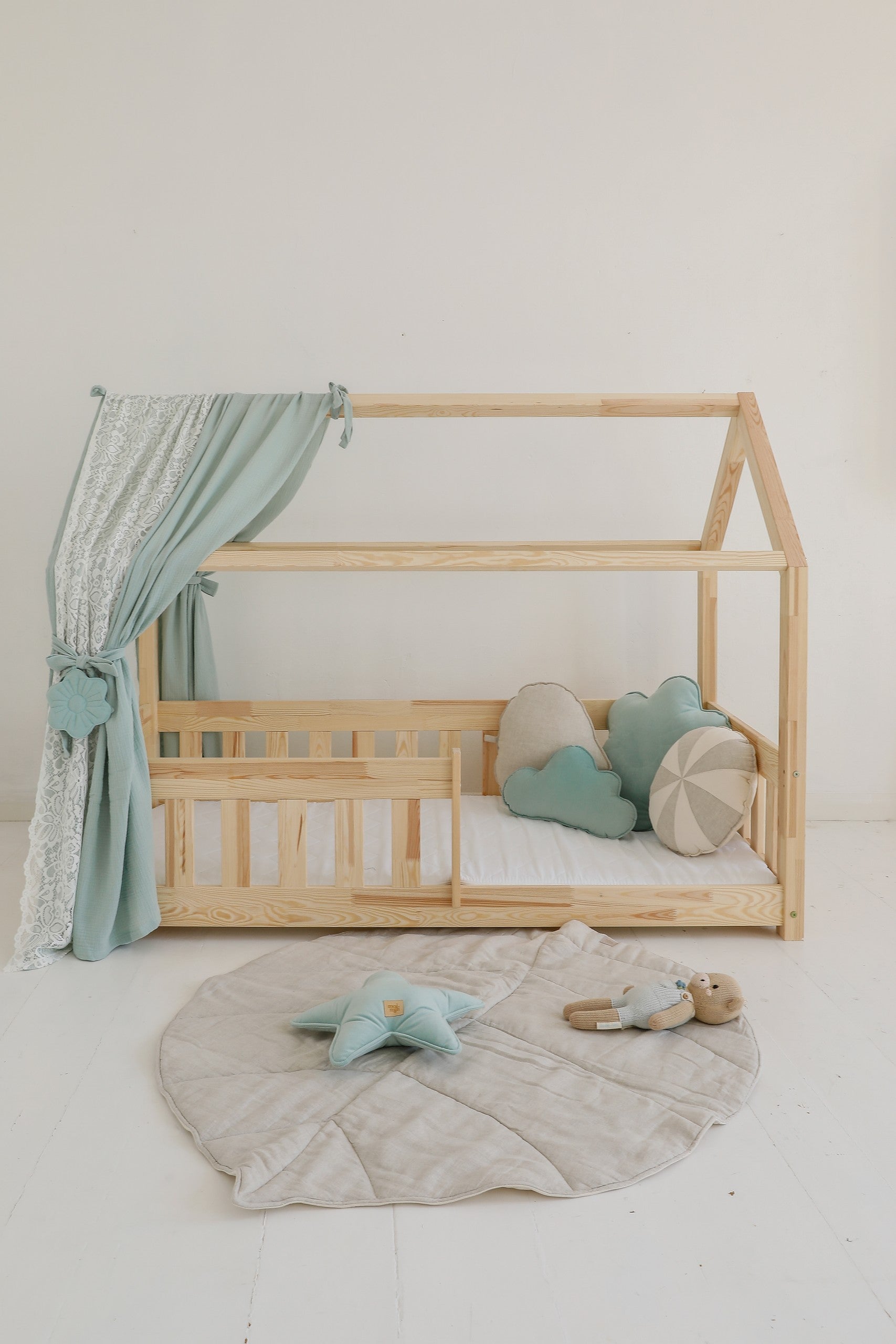 Blatt-Spielmatte Bio-Baumwolle Sand – Ansicht 5 | Elena Home Living