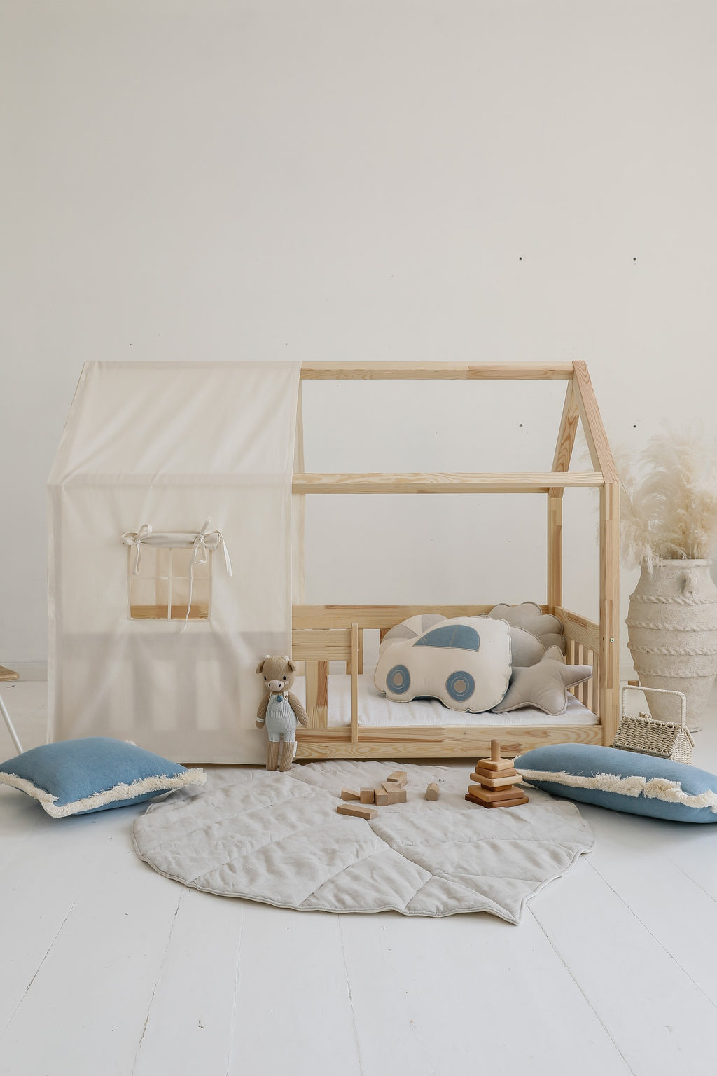 Blatt-Spielmatte Bio-Baumwolle Sand – Ansicht 6 | Elena Home Living