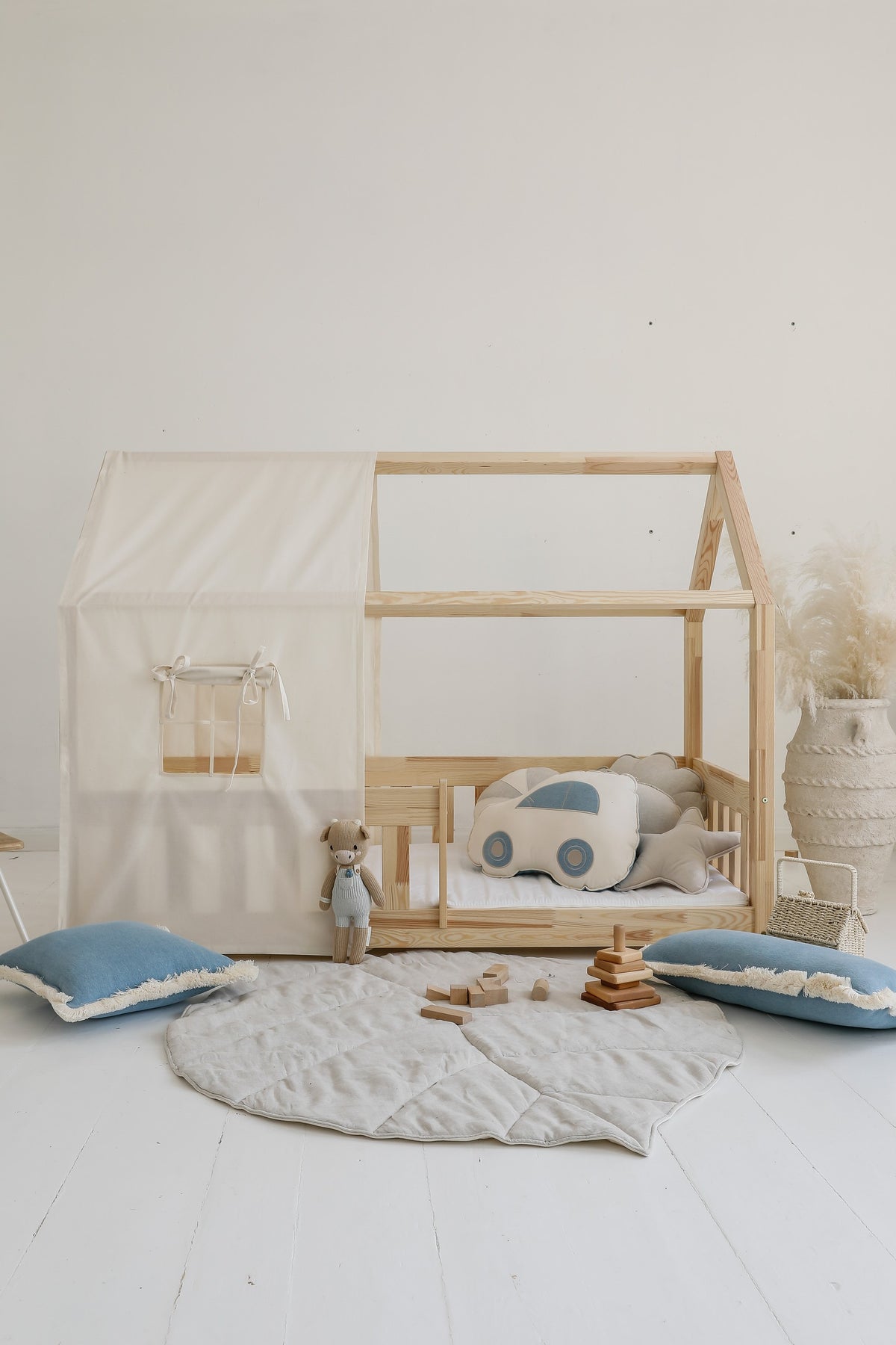 Blatt-Spielmatte Bio-Baumwolle Sand – Ansicht 6 | Elena Home Living