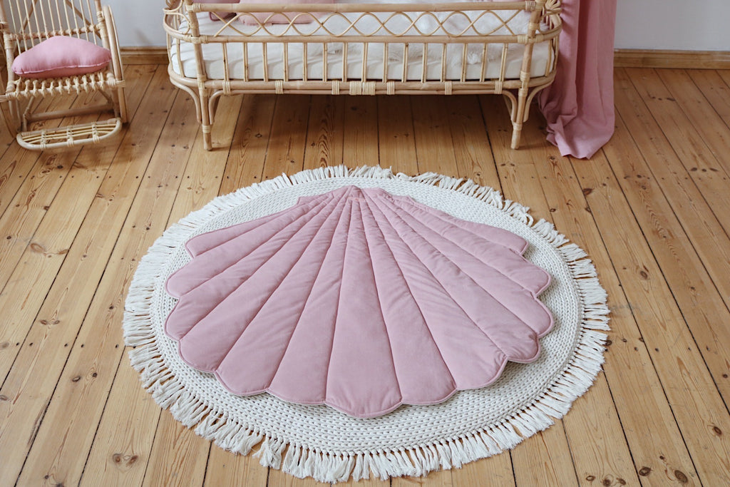 Muschel-Spielmatte Bio-Baumwolle Puderrosa – Ansicht 10 | Elena Home Living
