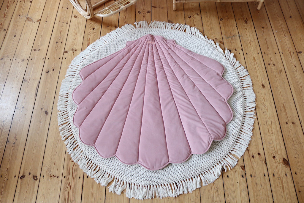 Muschel-Spielmatte Bio-Baumwolle Puderrosa – Ansicht 1 | Elena Home Living