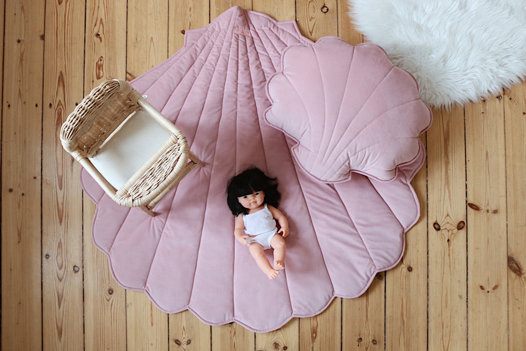 Muschel-Spielmatte Bio-Baumwolle Puderrosa – Ansicht 5 | Elena Home Living