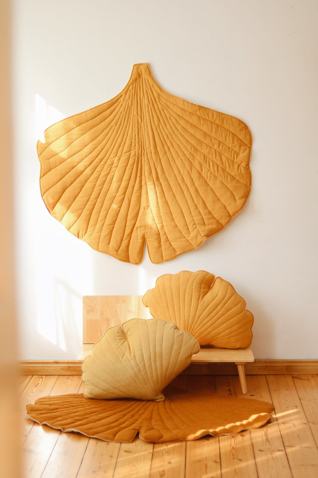 Ginkgo-Spielmatte Bio-Baumwolle Mango – Ansicht 4 | Elena Home Living