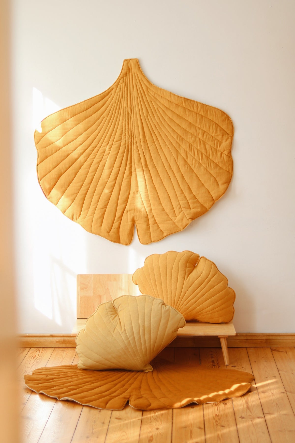 Ginkgo-Spielmatte Bio-Baumwolle Mango – Ansicht 4 | Elena Home Living