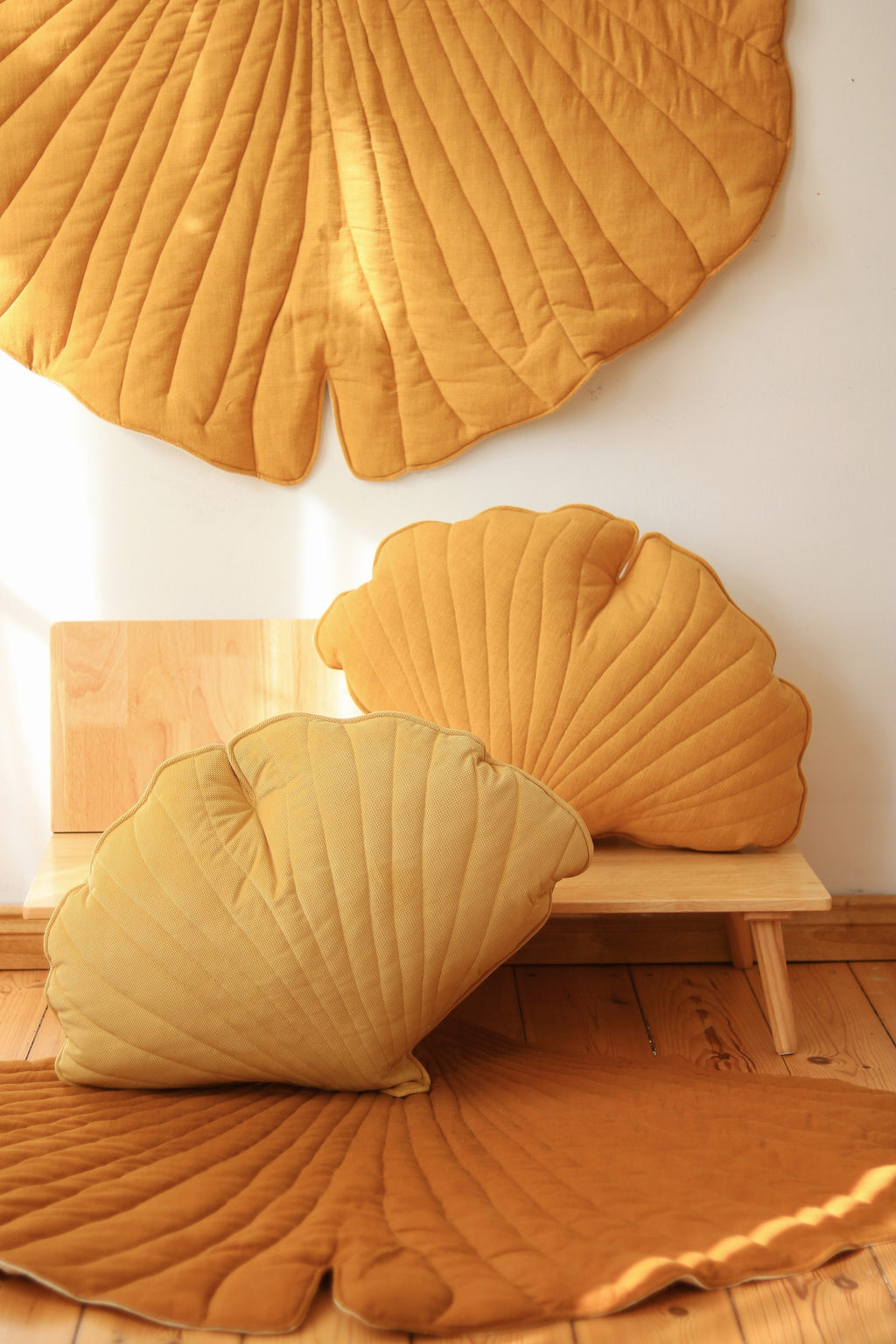 Ginkgo-Spielmatte Bio-Baumwolle Mango – Ansicht 3 | Elena Home Living