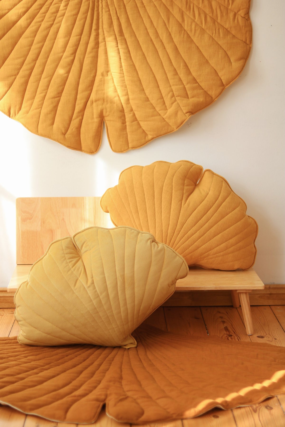 Ginkgo-Spielmatte Bio-Baumwolle Mango – Ansicht 3 | Elena Home Living