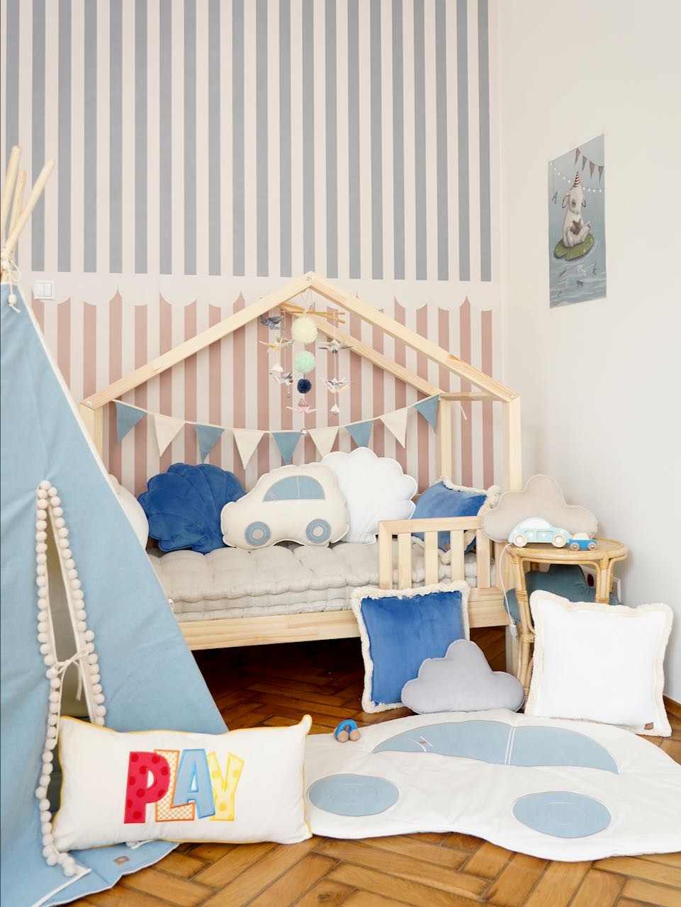 Origami-Mobile Kinderzimmer Pastellfarben – Ansicht 3 | Elena Home Living