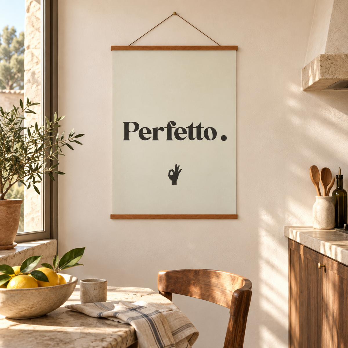 Italienisches Poster Perfetto in italienischer Atmosphäre