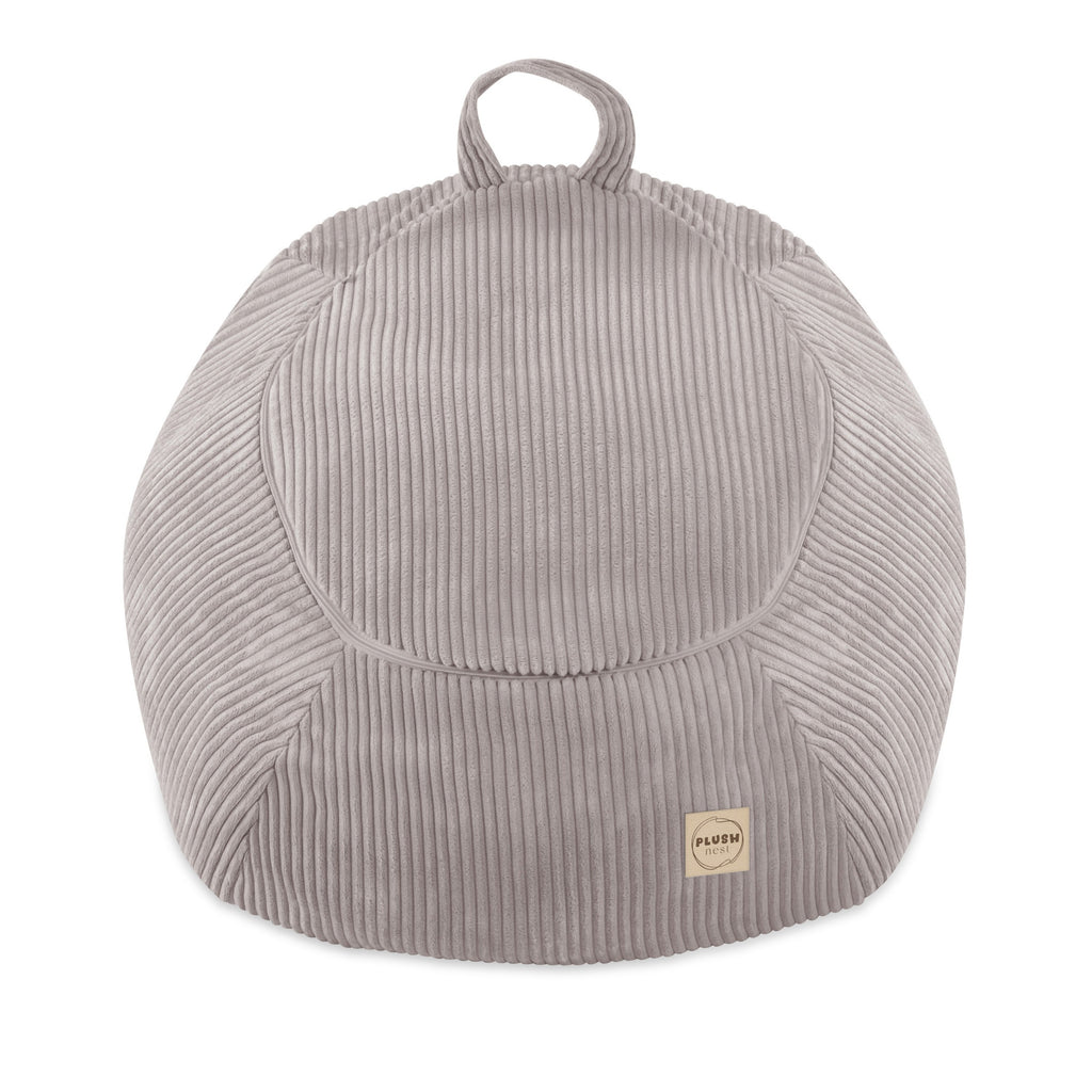 Corduroy Toy Storage Bag and Pouffe Cover — Beige