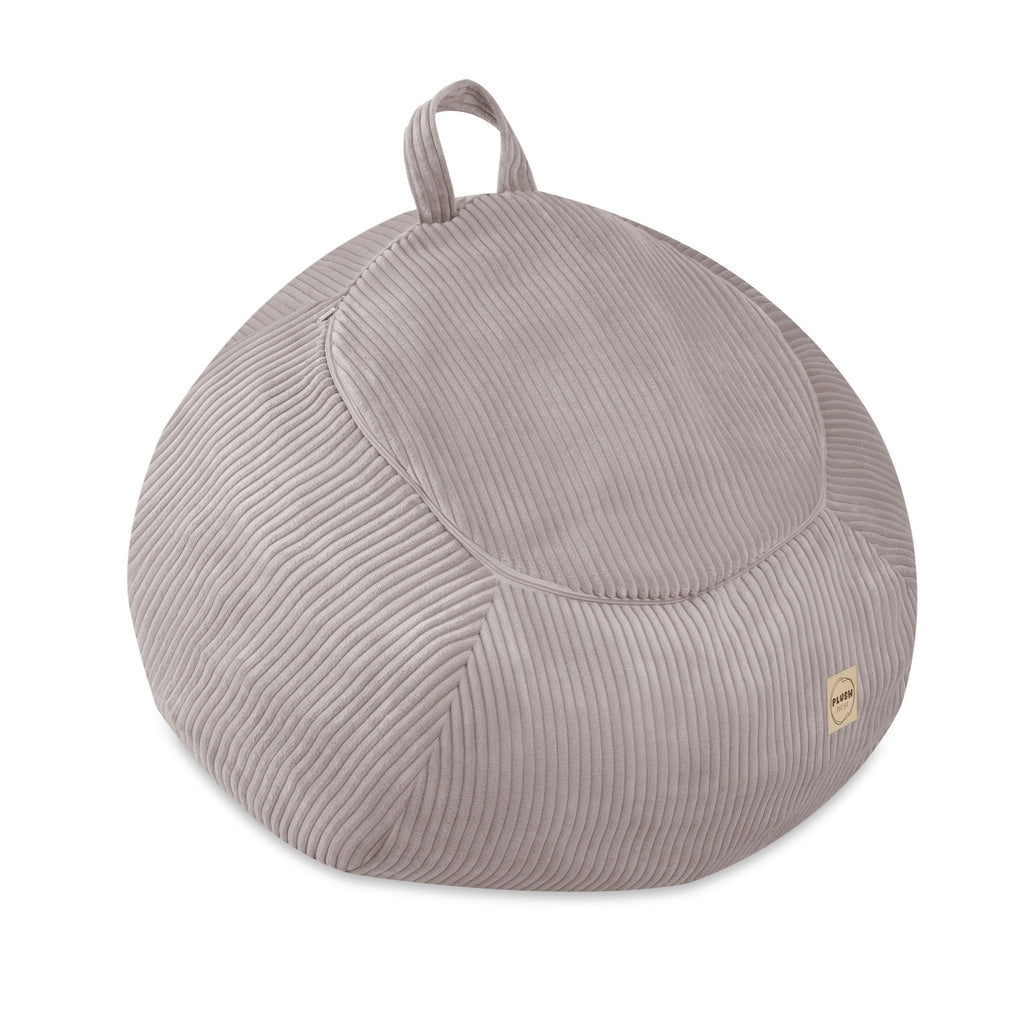 Corduroy Toy Storage Bag and Pouffe Cover — Beige