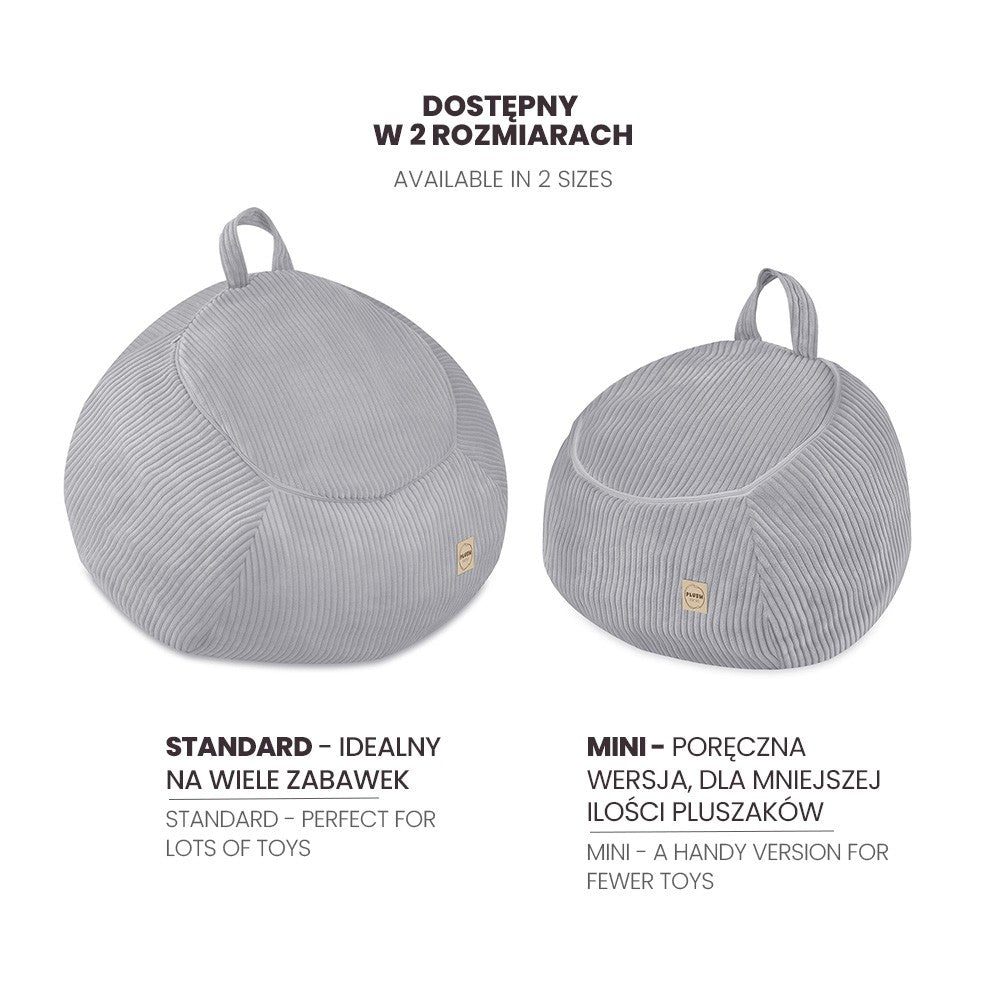 Corduroy Toy Storage Bag and Pouffe Cover — Green