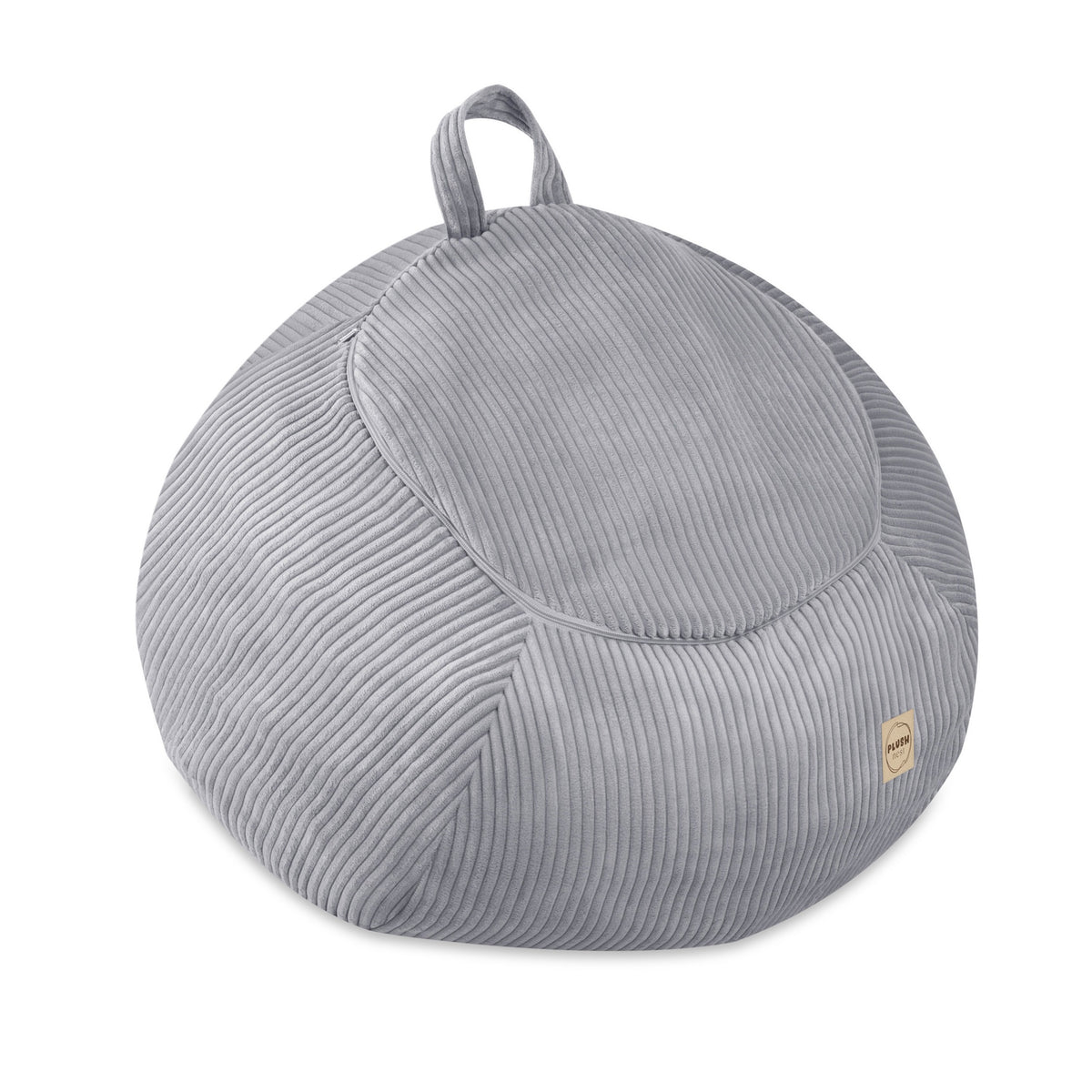 Corduroy Toy Storage Bag and Pouffe Cover — Grey