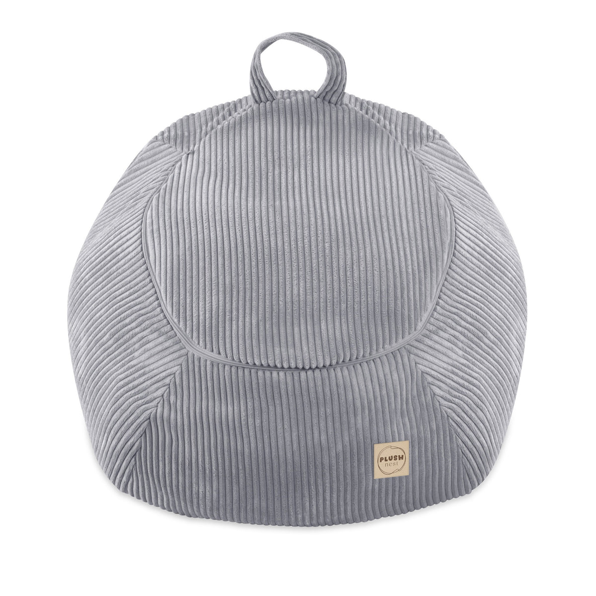 Corduroy Toy Storage Bag and Pouffe Cover — Grey