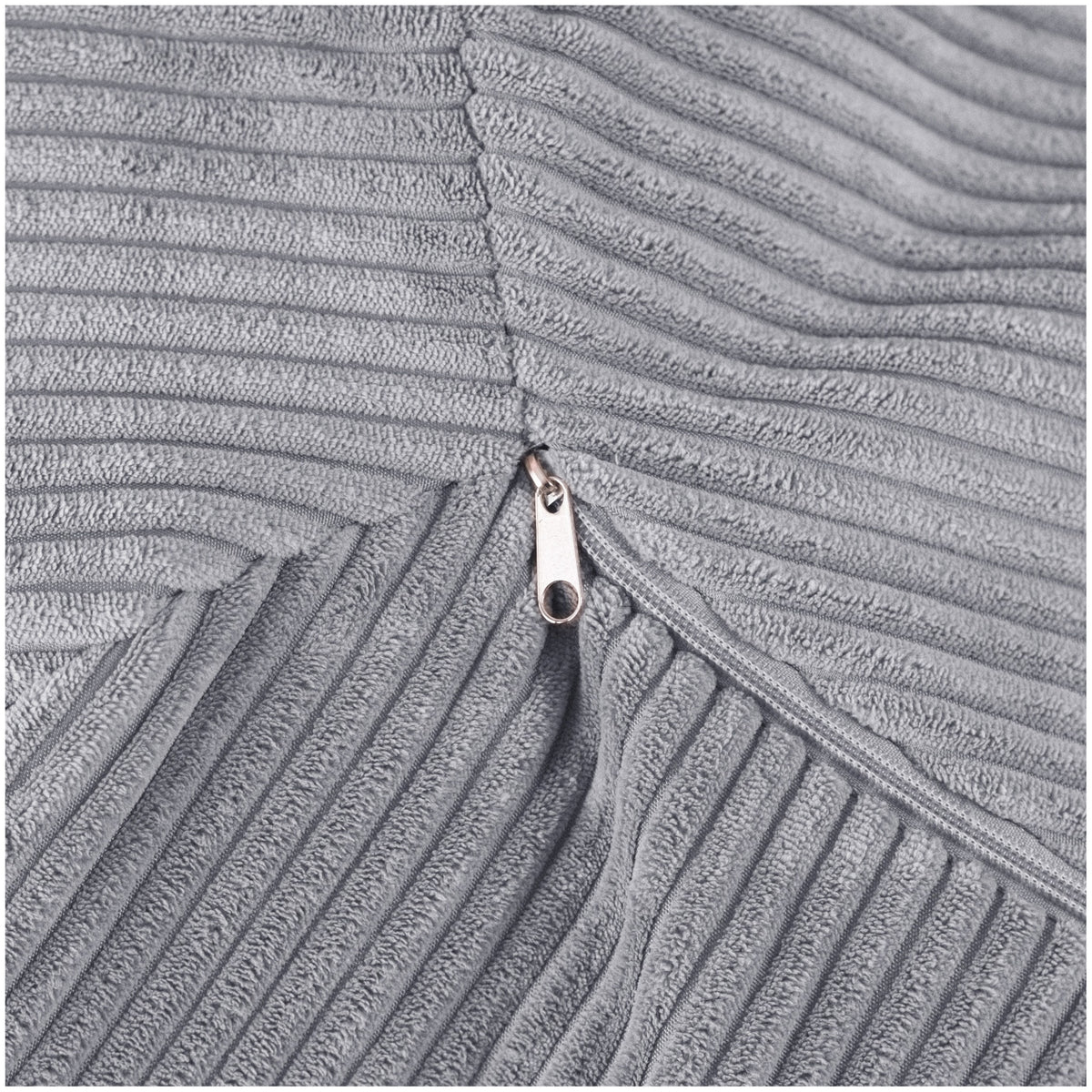 Corduroy Toy Storage Bag and Pouffe Cover — Grey