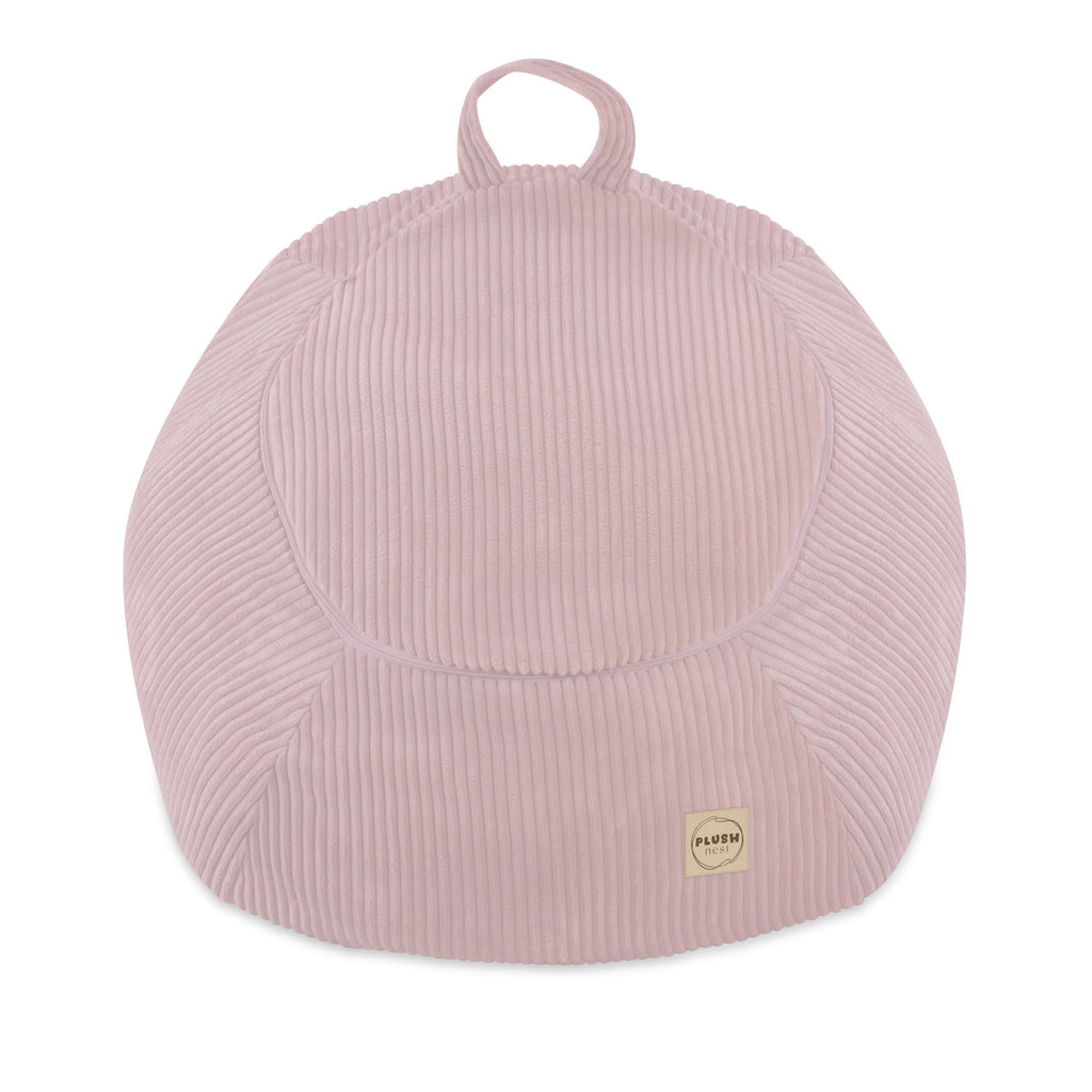 Corduroy Toy Storage Bag and Pouffe Cover — Light Pink