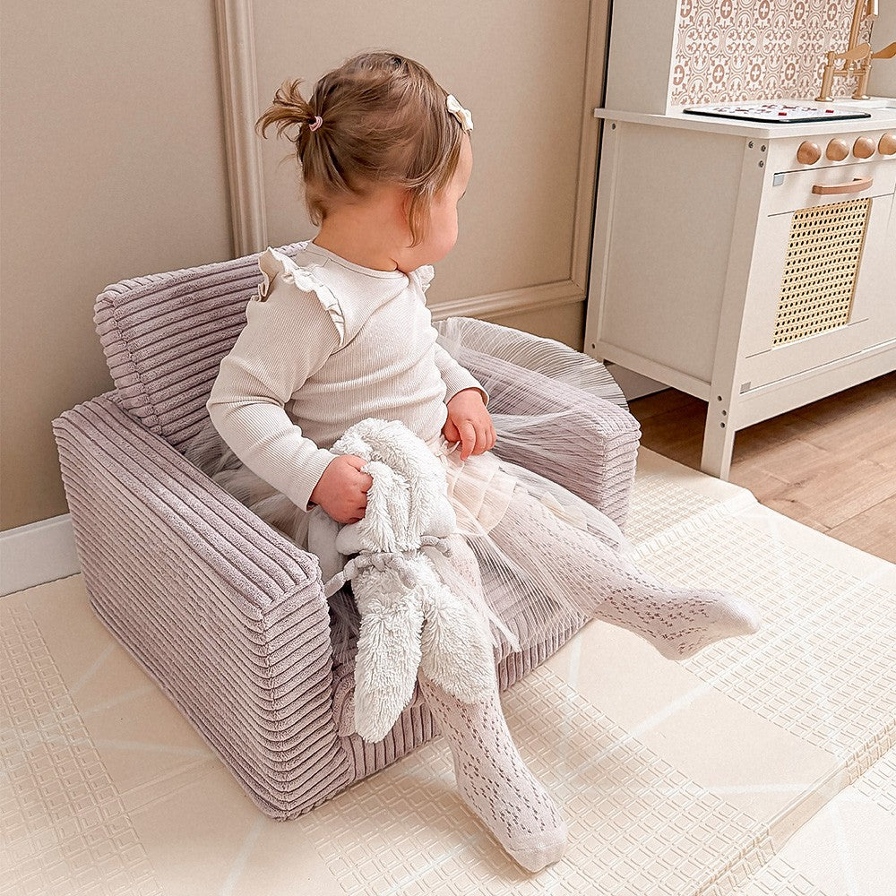 CUBIE Mini 2-in-1 Corduroy Children’s Armchair — Beige
