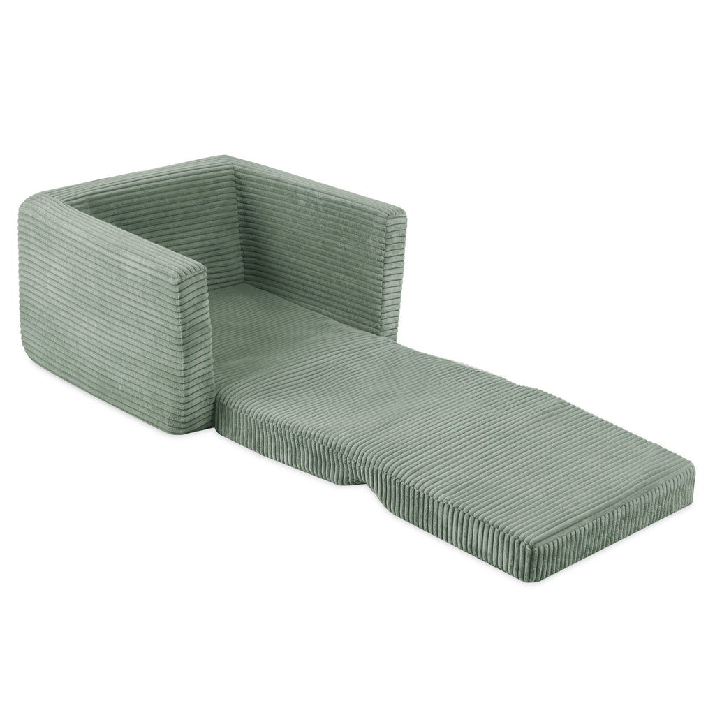 CUBIE Mini 2-in-1 Corduroy Children’s Armchair — Green