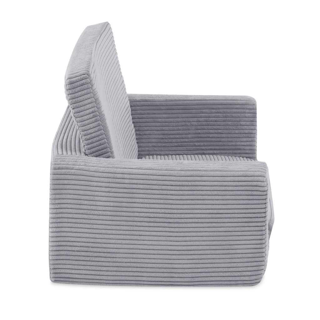 CUBIE Mini 2-in-1 Corduroy Children’s Armchair — Grey