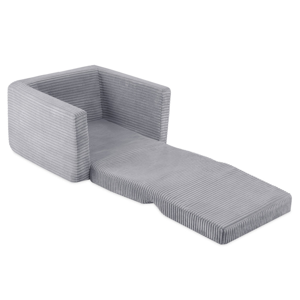 CUBIE Mini 2-in-1 Corduroy Children’s Armchair — Grey