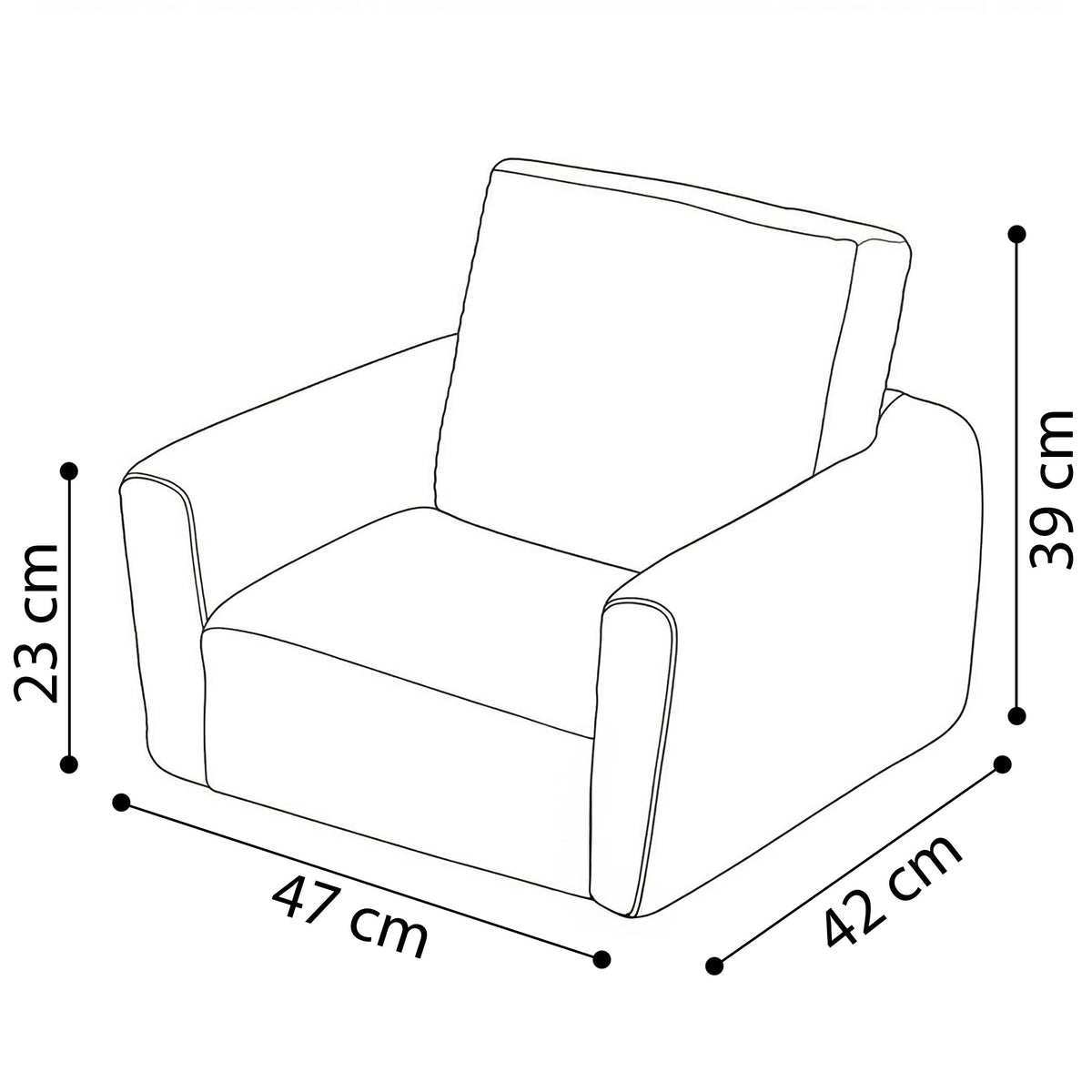 CUBIE Mini 2-in-1 Corduroy Children’s Armchair — Light Pink