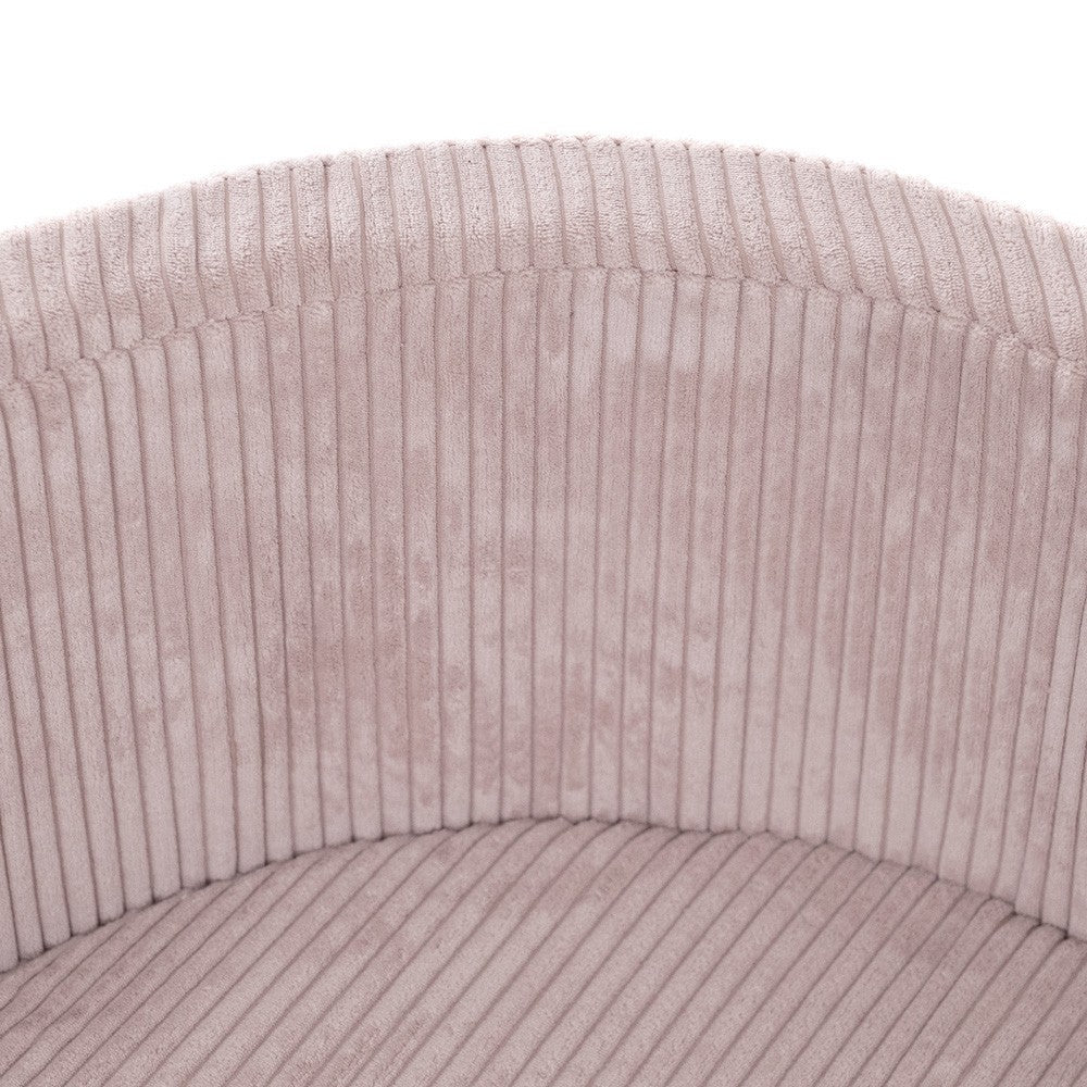 Round Corduroy Ball Pool, 90 × 30 cm — Light Pink, 200 Pearl, Light Pink and Gold Balls