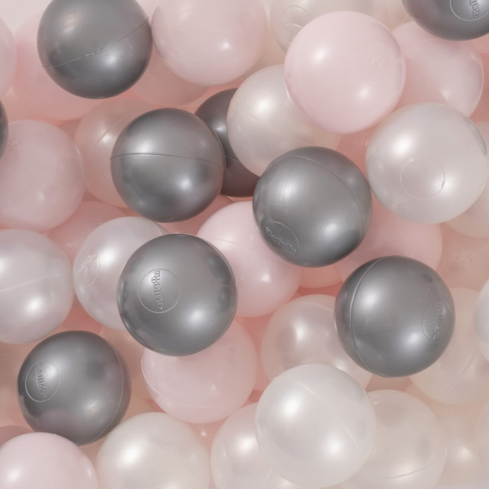 Round Cotton Ball Pool with 200 Balls — Pink, 90 × 30 cm