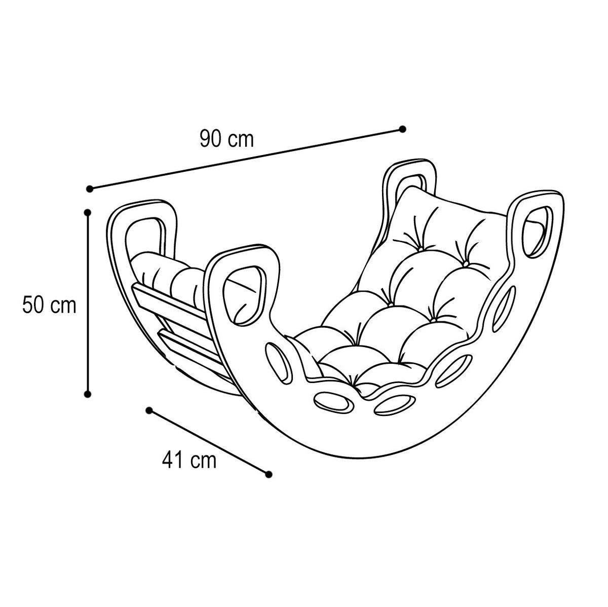 Small Rocker 4-in-1 Play Set with Slide and Velvet Cushion — White / Grey