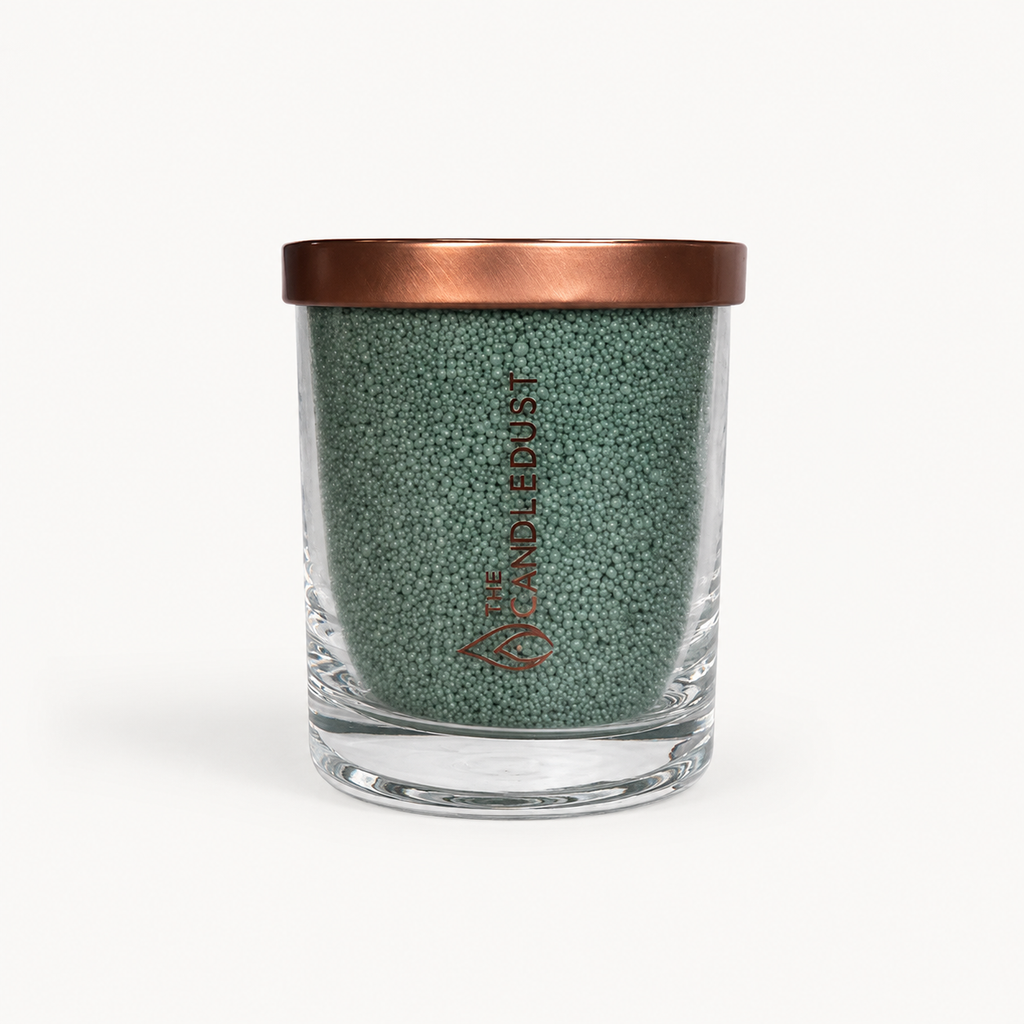 Candledust Pulverkerze im Glas Emerald – duftfrei, 160 g