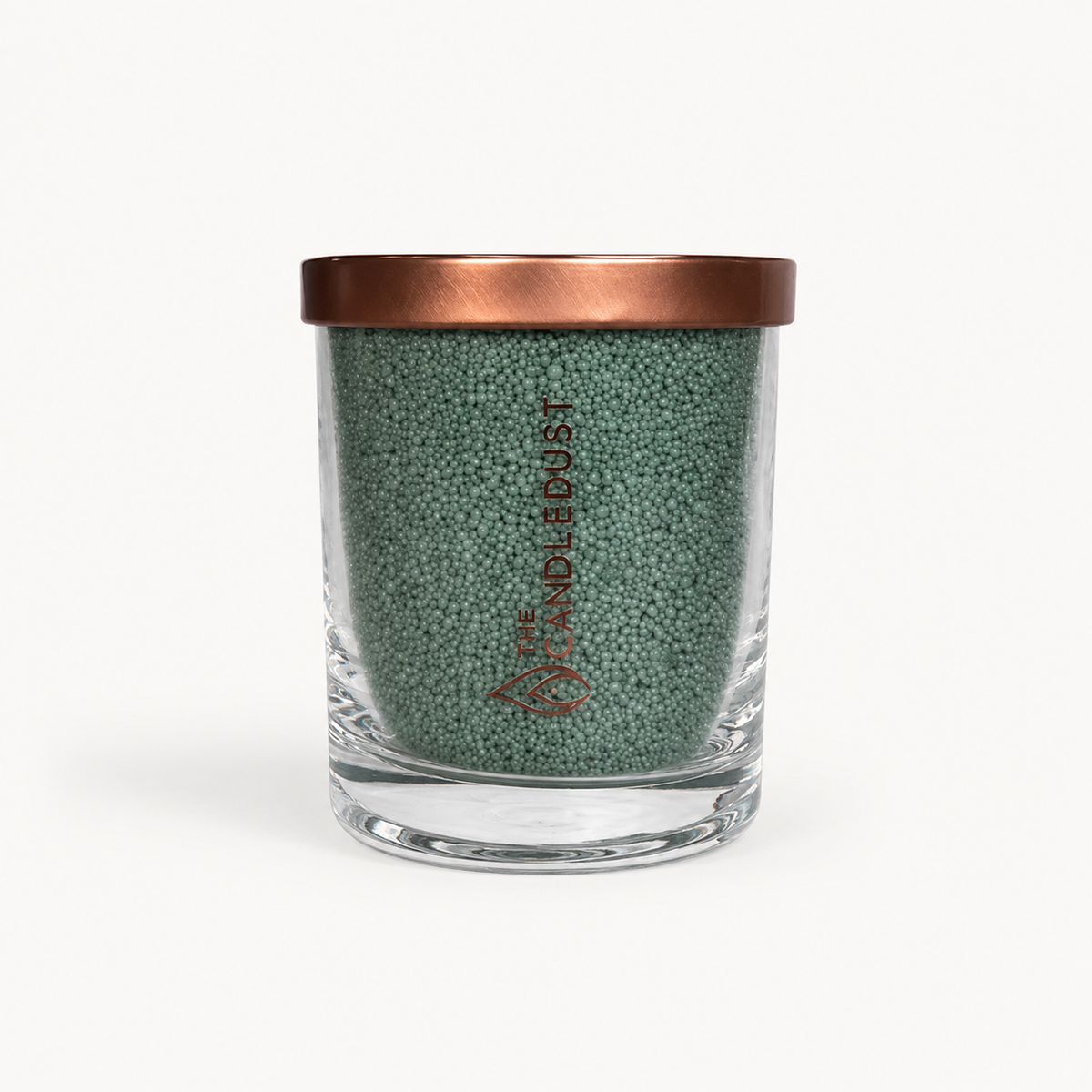 Candledust Pulverkerze im Glas Emerald – duftfrei, 160 g