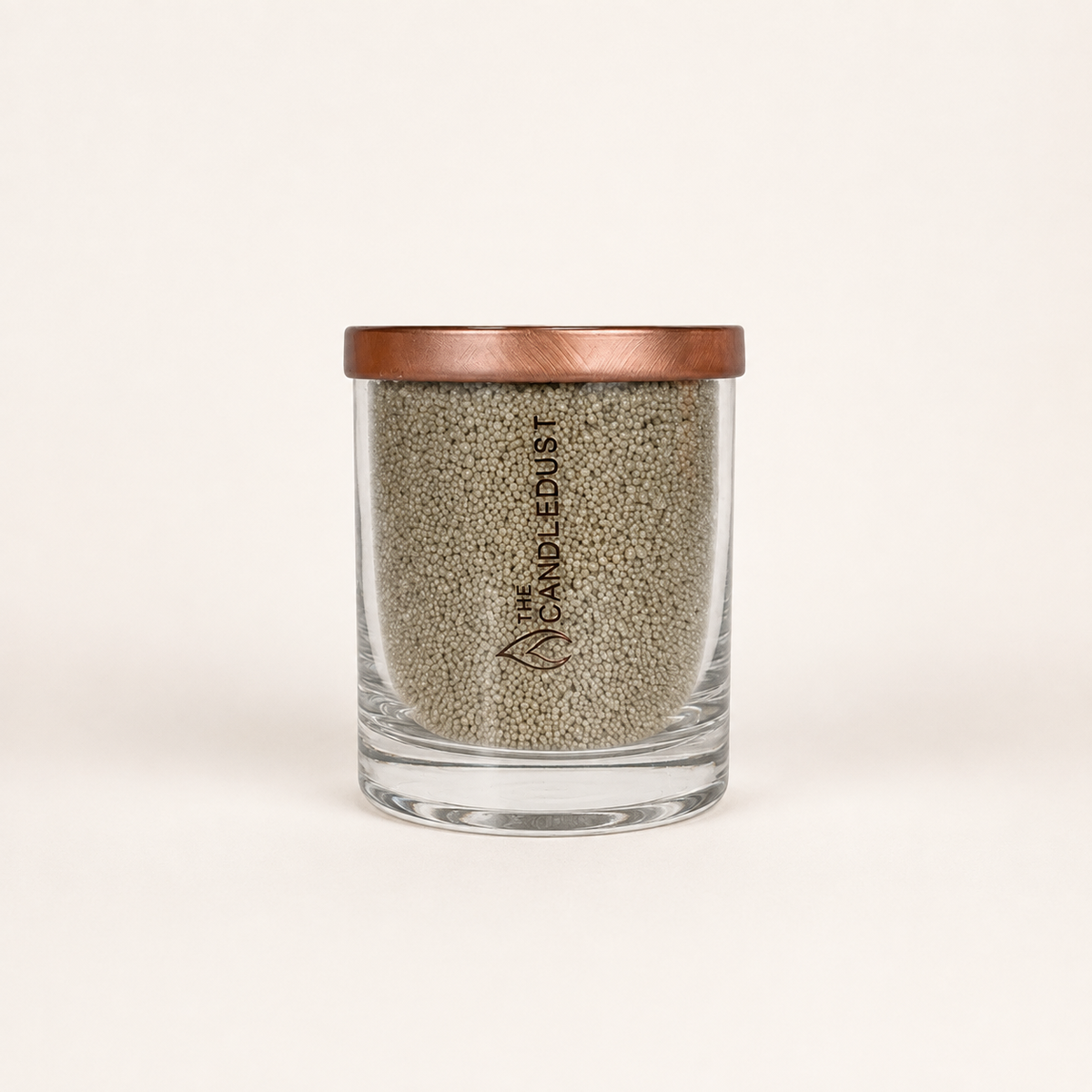 Candledust Pulverkerze im Glas Olivgrün – duftfrei, 160 g
