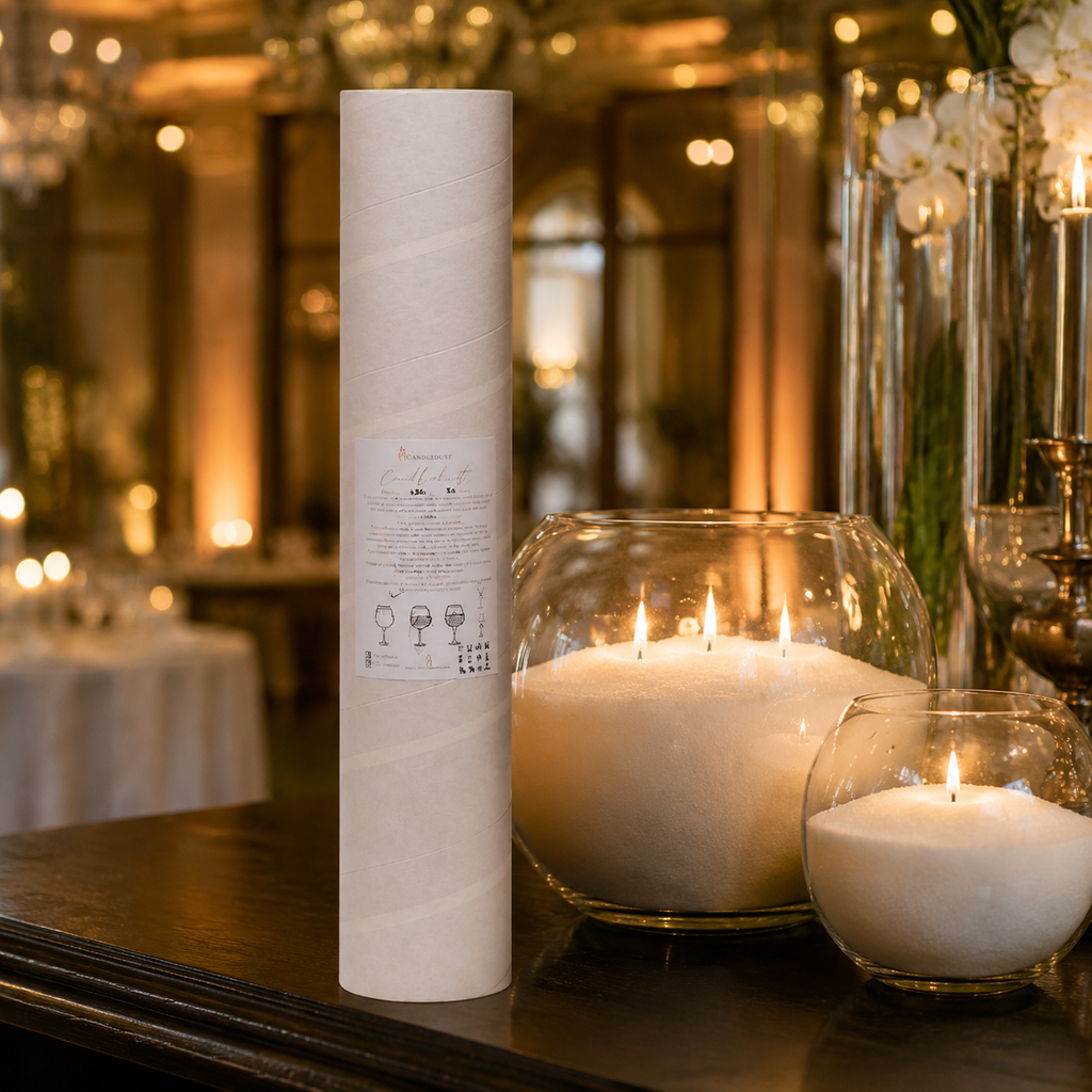 Candledust Pulverkerze XXL in luxuriöser Abendatmosphäre