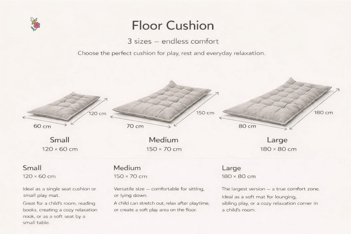 Quilted Kids' Floor Cushion, 3 Sizes Available - Leopard