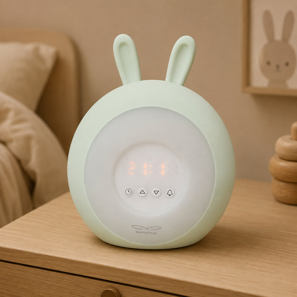 Kinderlampe mit Wecker Rabbit Grün – Premium Produktansicht