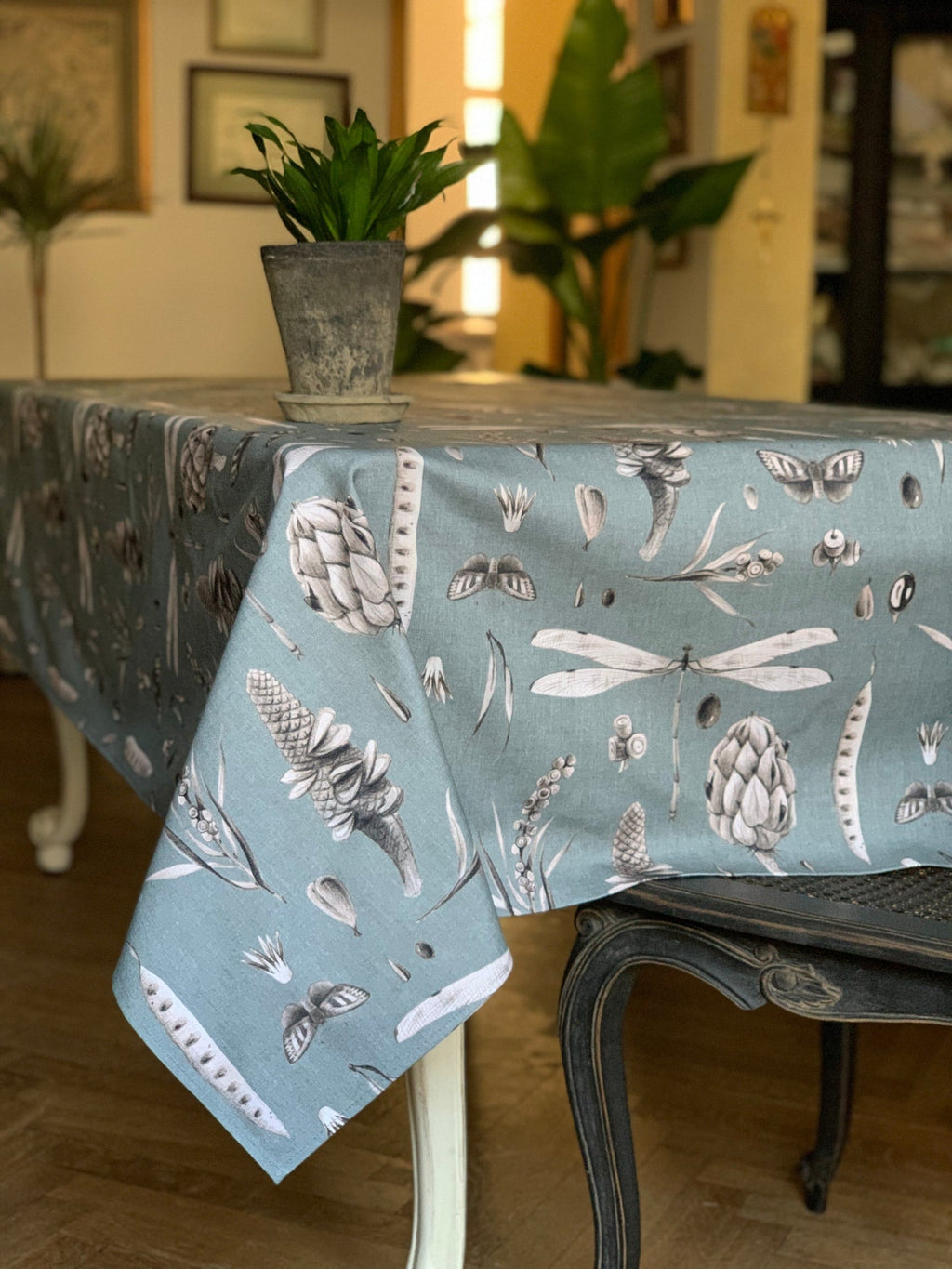 Tischdecke Seeds Aqua aus 100 % Baumwolle – Originalansicht 1