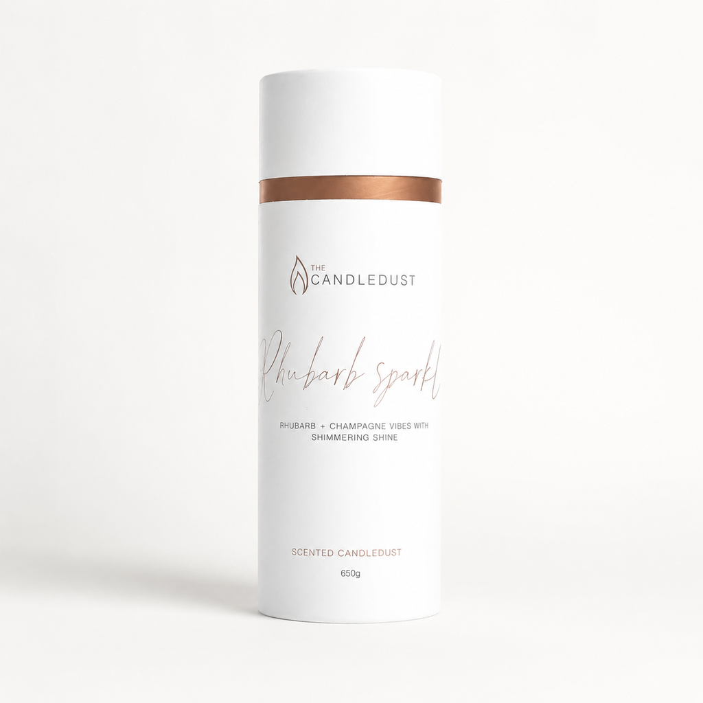 Duft-Pulverkerze Rhubarb Sparkle – Premium Produktbild auf weißem Hintergrund