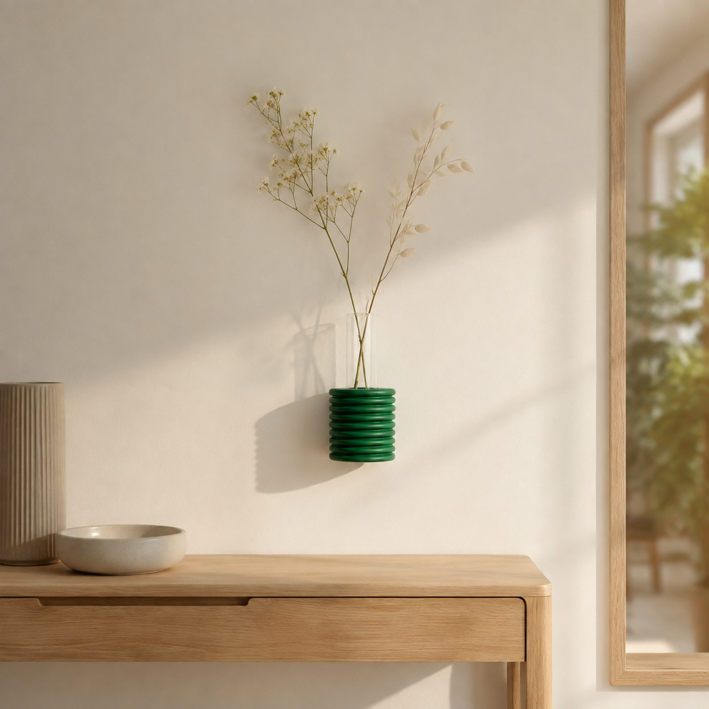 Ribble Wandvase – Grün – in elegantem Wohnambiente